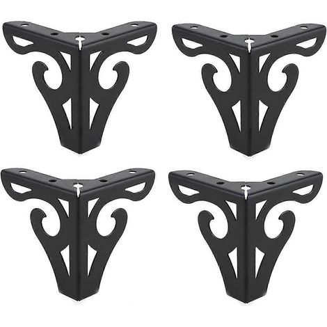 Quatre pieds de meubles, meubles de style moderne, pieds de canapé en fer forgé, pieds triangulaires, compatibles avec canapés, fauteuils, armoires et tables, noirs, 1099 cm. (1/5)