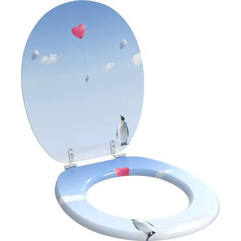 Soft-Close Toilet Seat Blue 44 x 38 cm MDF board vidaXL