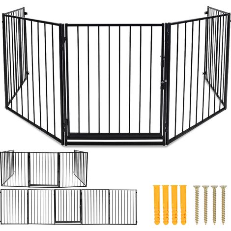 Wolketon Barrera de seguridad 5x cortafuegos plegable para bebé y animales Protección cortafuegos multifunción (1/5)