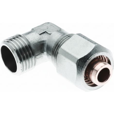 Gomito filettato maschio 26x1  in ottone nichelato per tubo multistrato pex-al-pex bampi blgm2601