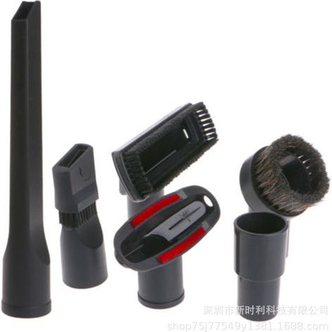 Accessoires pour aspirateur domestique, têtes de brosse et embouts, ensemble de 6 pièces, diamètre intérieur de 32 mm, pour nettoyer les coins et les zones difficiles d'accès.