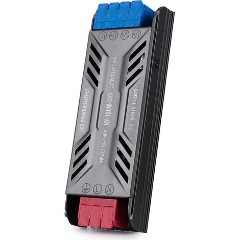Transformateur 220V 24V LED Transfo 60W DC Convertisseur LED Driver Ultra Mince 6.25A Adaptateur Alimentation, 220V AC à 24V d'alimentation Basse Tension Transfo de Tension Constante (1/5)