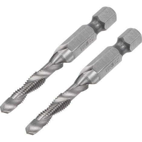 2 Stück Kombinierter Bohrer M5x0,8 Gewindebohrer TiAlN Beschichteter Cobalt Spiralschneide Bohrwerkzeug Ersatz (1/5)