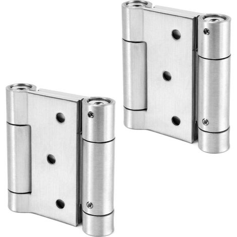 Charnière pour porte tournante, en acier inoxydable 304, pour portes tournantes de café ou de salon, supportant jusqu'à 15 kg, à visser, 76 mm, lot de 2. (1/5)