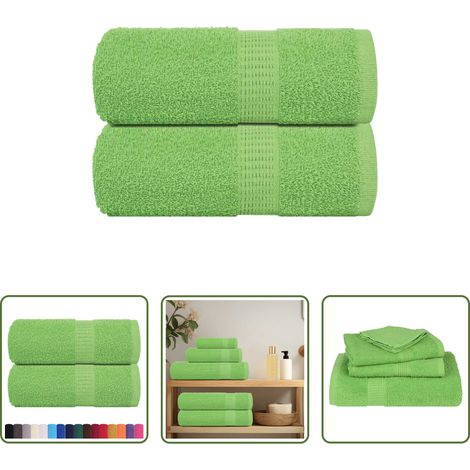 Baumwollhandtuch - Waschtücher FROGN 2 Stk. Apfelgrün 30x30 cm 360 g/m² (1/5)