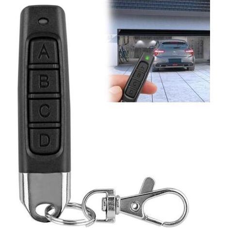 Télécommande universelle 4 en 1 pour porte de garage 433 MHz pour portails électriques, portails roulants, portes de garage automobiles, systèmes d'alarme de porte antivol (noir) (1/5)