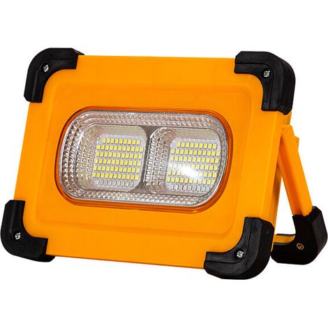 Projecteur LED Rechargeable Lampe Chantier 60W Projecteur Portable avec Pannea Solaire 4 Modes Super Brillant Lampe de Travail avec Batterie pour Camping, Bricolage