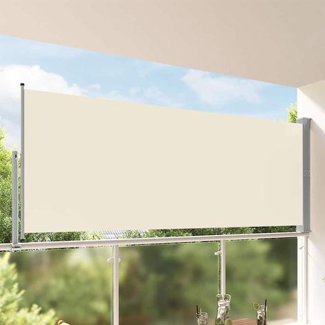 Auvent latéral rétractable de patio-Store banne rétractable de balcon 140 x 300 cm Blanc cassé 427000 (1/5)