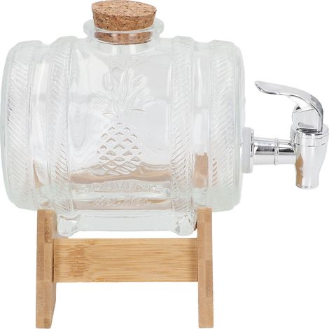 Fût à Boisson en Verre Épaissi avec Robinet pour la Vinification de Vin de Ginseng et de Nèfle à Domicile (1/5)