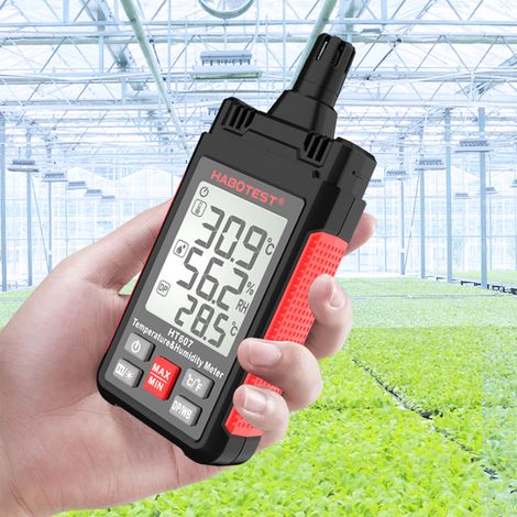 HABOTEST HT607 Termoigrometro digitale portatile con display LCD, psicrometro, rilevatore di umidità del punto di rugiada a bulbo umido con modalità Max/Min/Data Hold. (1/5)