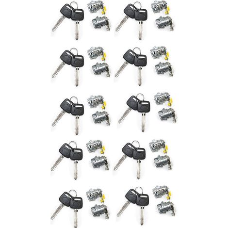 Ensemble de 10 serrures de porte avec clé (gauche et droite) pour Toyota Pickup 89-95 et 4Runner 89-98, pour cylindre de serrure de porte Toyota, clé 69051-35030 (1/5)