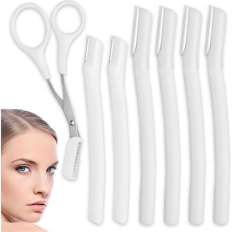 Rasoir Dermaplane Pour Le Visage Des Femmes, (5 Unités) Outil De Dermaplaning Pour Le Duvet, L'Épilation Du Visage Et Des Sourcils, Lame Douce Pour L'Exfoliation De La Peau. (1/5)
