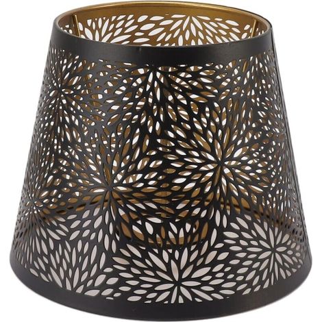 Ymyny – Abat-jour en métal 15 cm – Motif arbre forestier – Couvercle fer creux doré – Compatible E26/E27 – Pour éclairage moderne (1/4)