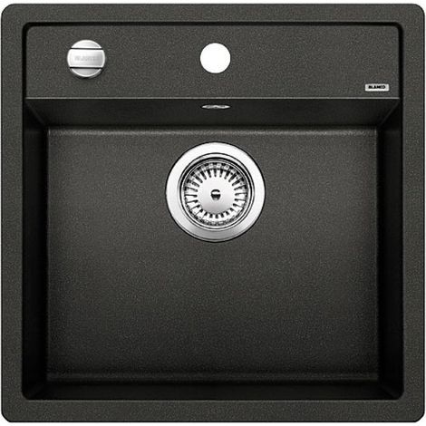 Blanco Silgranit DALAGO 5 PuraDur fregadero con desagüe automático 51.5x51cm, Negro (525871) (1/4)