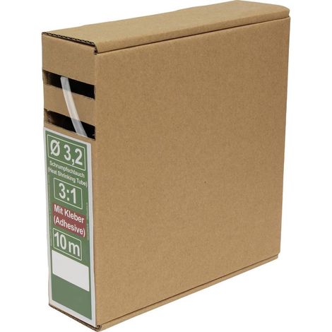 Quadrios 25CA498 Termoretraibile con colla Trasparente 3.2 mm 1.1 mm Restringimento:3:1 10 m