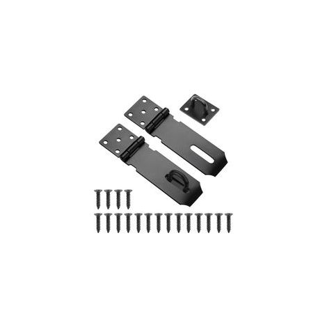 BRAVIX Türriegel-Vorhängeschloss, 2 Stück Außentürriegel, 5 Zoll Edelstahl-Außentürriegel mit Schrauben für Schrank- und Garagentüren (Schwarz)