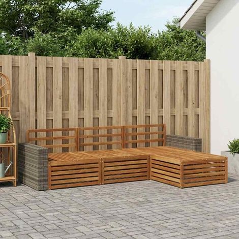 vidaXL Outdoor Sofa Set 4 pcs Natural Solid Acacia Wood (1/5)