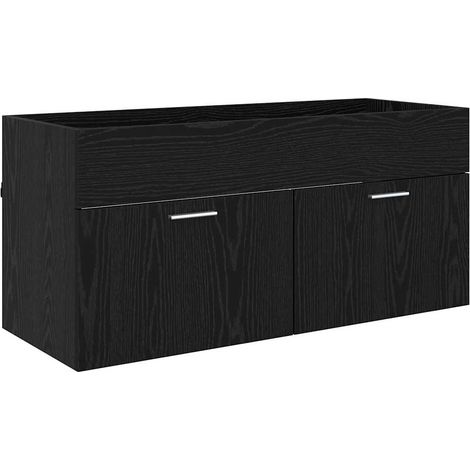 Maison Exclusive - Waschbeckenunterschrank Schwarz Eichen-Optik H