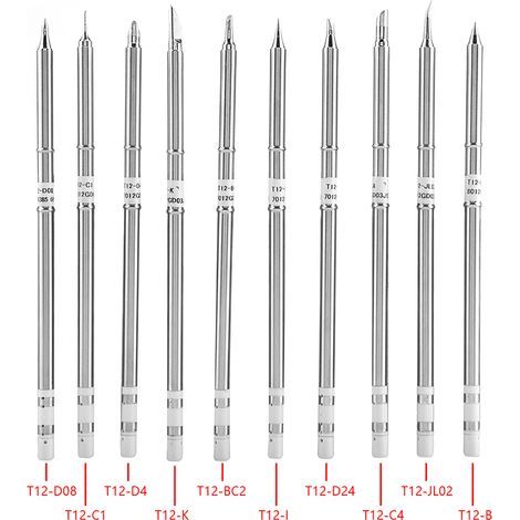 Lötspitzen der Serie T12, Ersatzlötwerkzeug für die Retuschestation FX-951, 10 Stück (1/5)