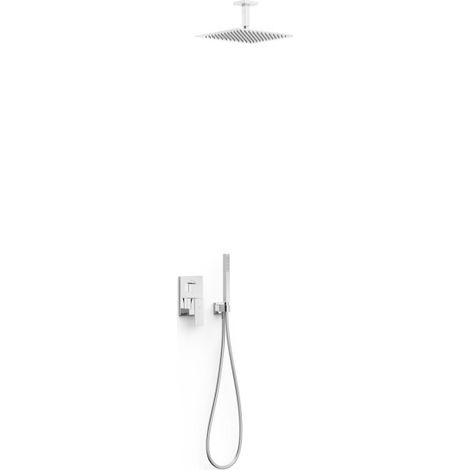 Kit mitigeur encastré 2 voies Rapid‑box pour douche Cuadro Chrome - TRES 00638003