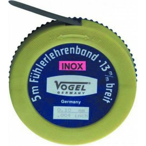 Rotolo di reggia calibrata VOGEL da 5 m in INOX, spessore 0,01 mm. (1/2)