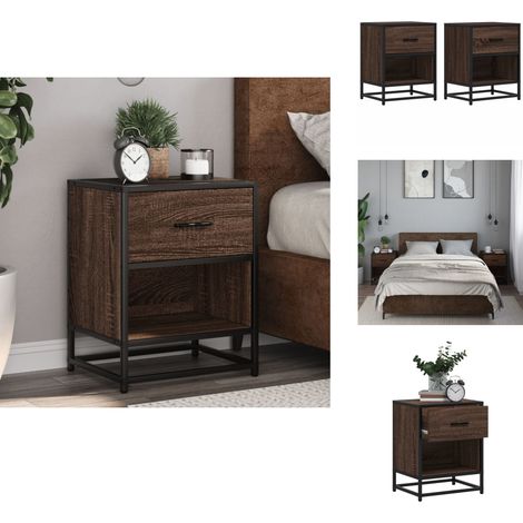 Tables de chevet 2 pcs chêne marron 40x31x50 cm bois ingénierie - Table De Chevet - Tables De Chevet - Armoire De Chevet - Meuble De Chambre À Coucher (1/5)