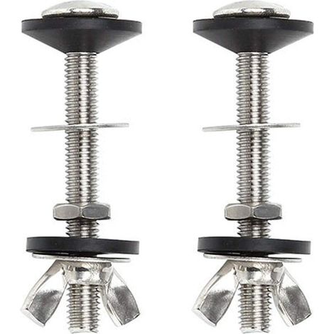 Kit de 2 boulons de réservoir de chasse d'eau en acier inoxydable, fixation universelle pour cuvette de WC facile à installerConvient pour la salle de bain (1/3)