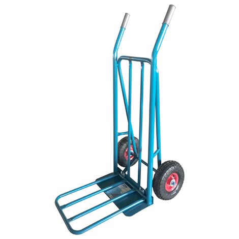 Ferrestock FSKCAR003 Carretilla de almacén profesional fabricada en acero con refuerzo doble, pala abatible, hasta 250kg de carga y ruedas neumáticas con llanta metálica