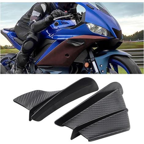 2Pcs Winglet Aérodynamique pour Motos, Moto Déflecteurs Adhésifs d'air Latéraux Carénage Avant Ailes, Universel ABS Spoiler Aileron Moto pour Plupart des Scooters Moto électriques(Brasure Mate) (1/5)