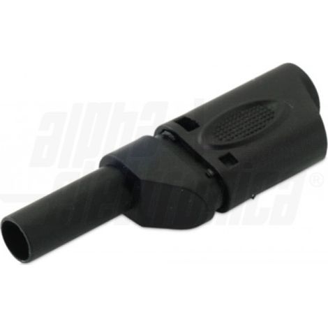 Spina banana ø4mm di sicurezza - con presa passante - nera alpha elettronica - 20-122-2 (1/2)