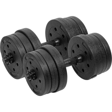 Mancuernas ajustables bituminosas 2x10kg Rebel set sólidas (1/4)