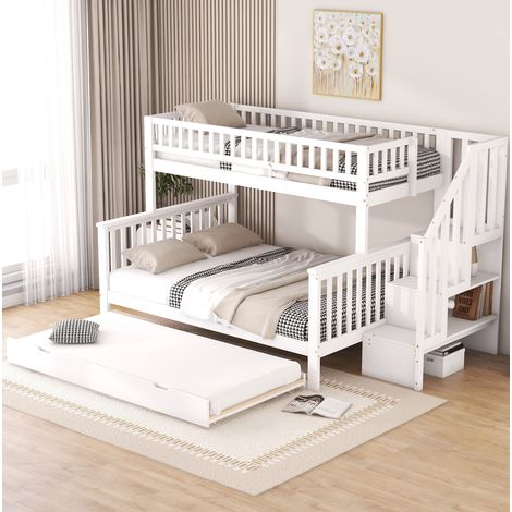 Cama dormitorio con nido y almacenaje blanca OKMYHOME (1/5)