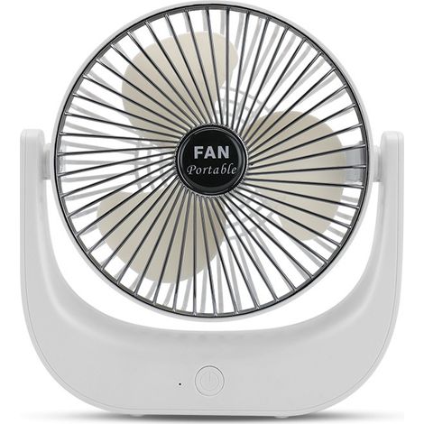 Ventilador de escritorio multiángulo, inalámbrico, tres velocidades ajustables, recargable, USB, modelo pequeño negro (cargado). (1/5)