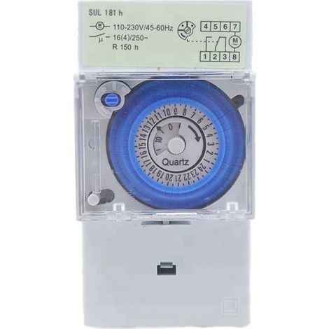 Minuterie mécanique 24h – Moteur à quartz 16A – Alimentation AC110-230V – Programmation automatique pour divers appareils - 110-230VAC (1/3)