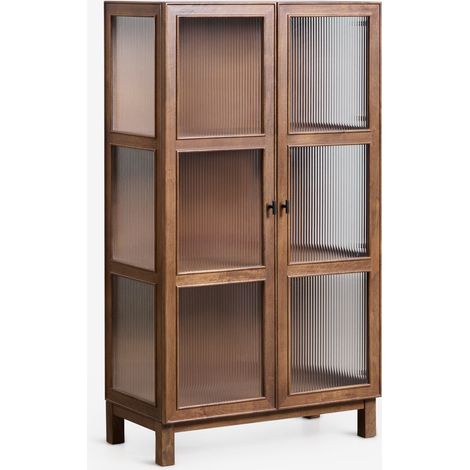 SKLUM Vitrine aus Mangoholz und Glas Ildara Schwarz – Dunkles Mangoholz                                   (1/5)