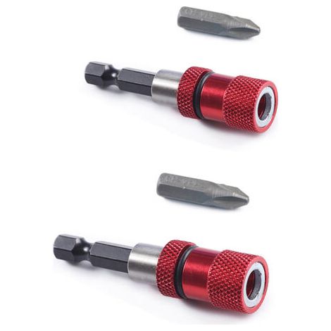 2 porte-embouts magnétiques avec butée à vis réglable, embout de tournevis à queue hexagonale de 1/4" pour cloisons sèches avec embout de tournevis PH2 [DB] (1/5)