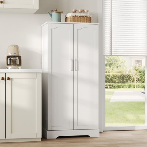 Buffet de cuisine blanc 60x35x128 cm armoire garde manger pour petite cuisine (1/5)