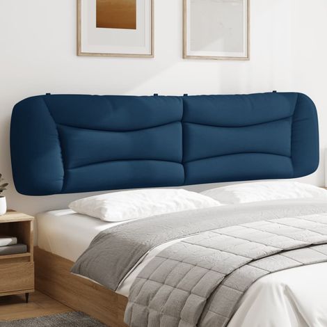 Coussin de tête de lit 200 cm bleu en tissu avec rembourrage - PANGIVO (1/5)
