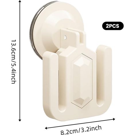 Porta pantofole da parete bianco da 2 pezzi, mensola da parete per pantofole, organizer per scarpe senza fori con ventosa autoadesiva per porta, armadio, bagno e cucina. (1/4)