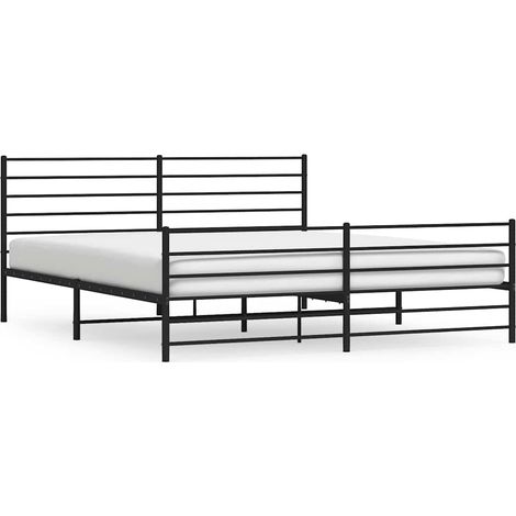Maison Exclusive - Giroletto con Testiera e Pediera Metallo Nero 193x203 cm (1/5)
