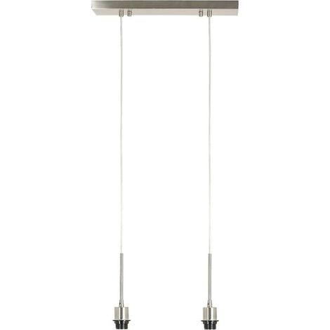 Light & Living 3014228 - Lampe Suspendue "SitKA" 2xE27 max.60W - 48x120cm - Nickel satiniert