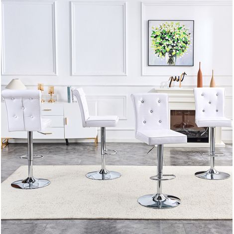 Sillas comedor tapizadas PVC blanco pack 4 OKMYHOME (1/5)