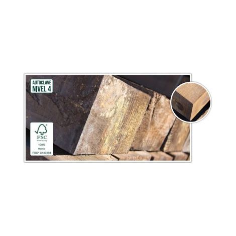 TRAVIESAS DE MADERA LOTE 5 UNIDADES ( MEDIDA: 20X10X200 CM )
