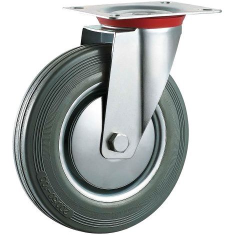 RUOTA PER CARRELLI ART. 80 ø mm 125 - piastra mm 105 x 85 - capacità kg 80