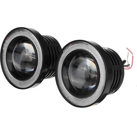 2pcs Car Fog Lights LED Bulbs Angel Eyes Halo Lamp Projector blue 3 inch (1/3)