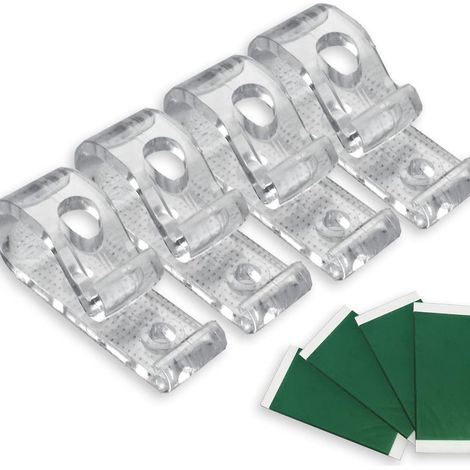 Doppelloch-Positionierungshaken mit grünem Klebstoff, 4er-Pack, universelle Begrenzungshaken für Jalousien/Rollos, Gardinenzubehör. (1/5)