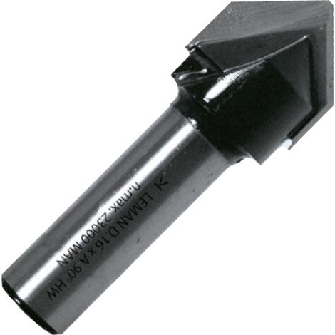 Leman - Mèche profil HM à rainure en V 90° D.14 x 13 mm queue 8 mm (1/5)