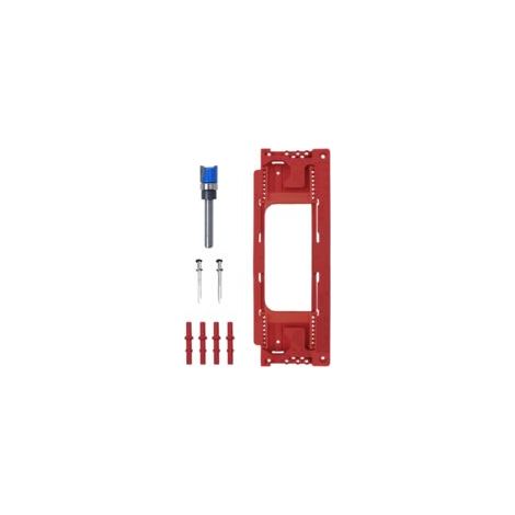 Gabarit de charnière de montant de porte compatible avec 8 tailles de 2-1/2" à 6" et 5 épaisseurs de porte de 1-3/8" à 2-1/2", installation précise et efficace des charnières (rouge)