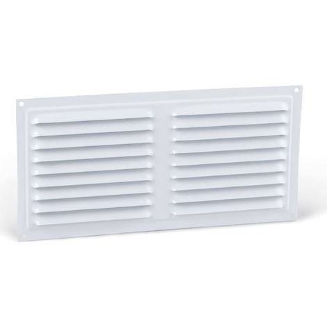 Grille aération VMC 100x200mm en aluminium argent – Grille rectangulaire horizontale pour ventilation – Débit max optimisé – Inofix (1/2)