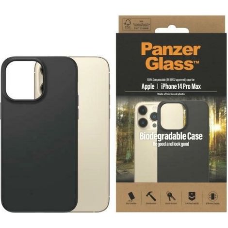 Biologisch abbaubare PanzerGlass-Hülle für iPhone 14 Pro Max – Schwarz (1/3)